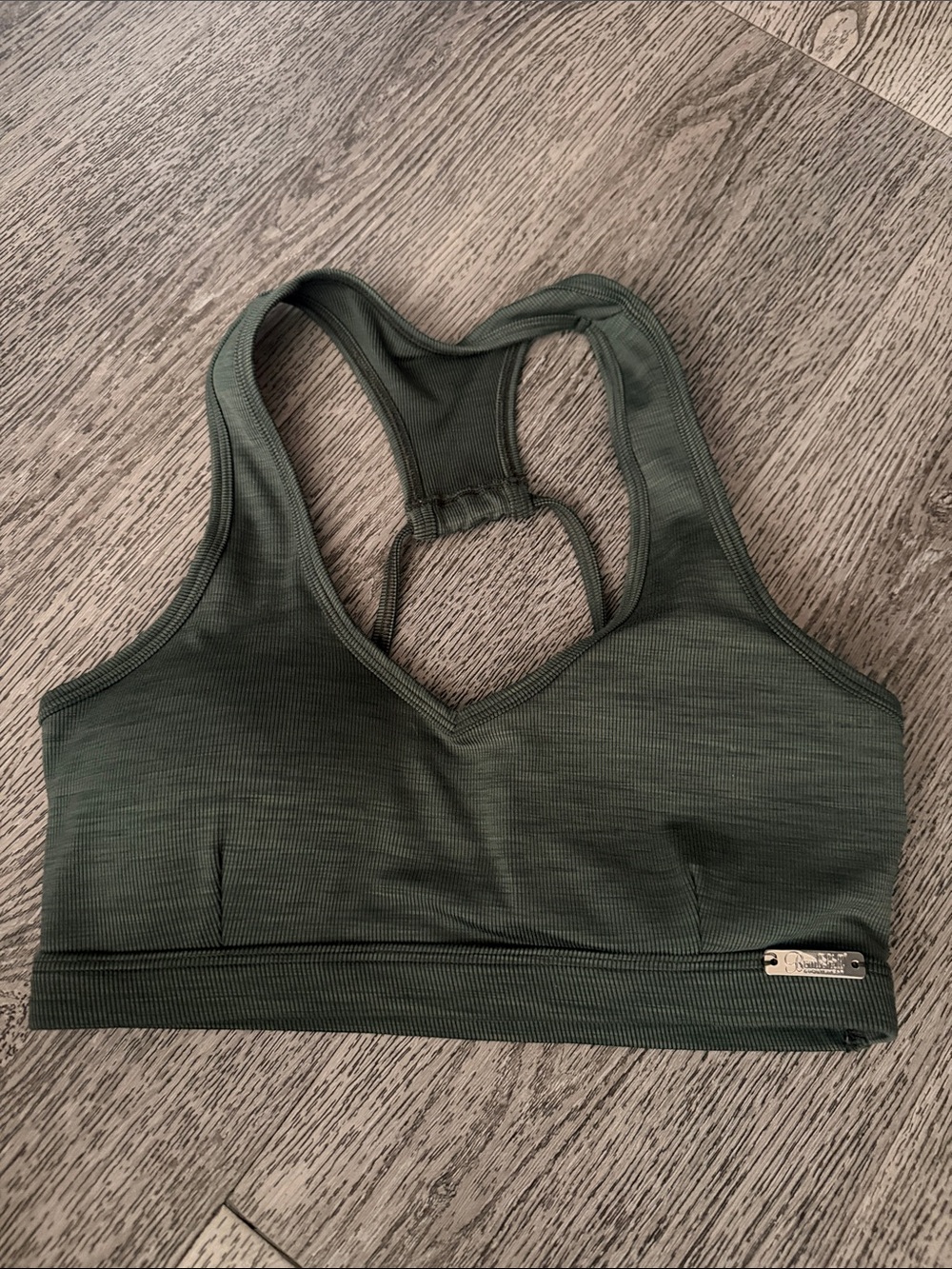 Bombshell sportswear Women's Seamless Racerback Sports Bra - Olive Green